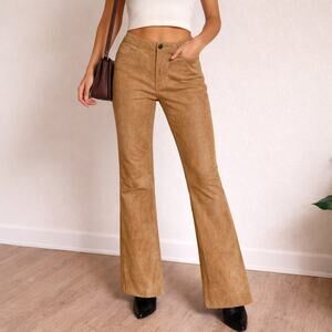 Mossimo Supply Co Camel Genuine Leather Bootcut Pants Sz 8